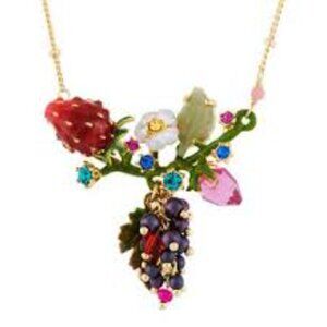 Les Nereides Grapes, Strawberry And Branch Full Of Leaves Necklace